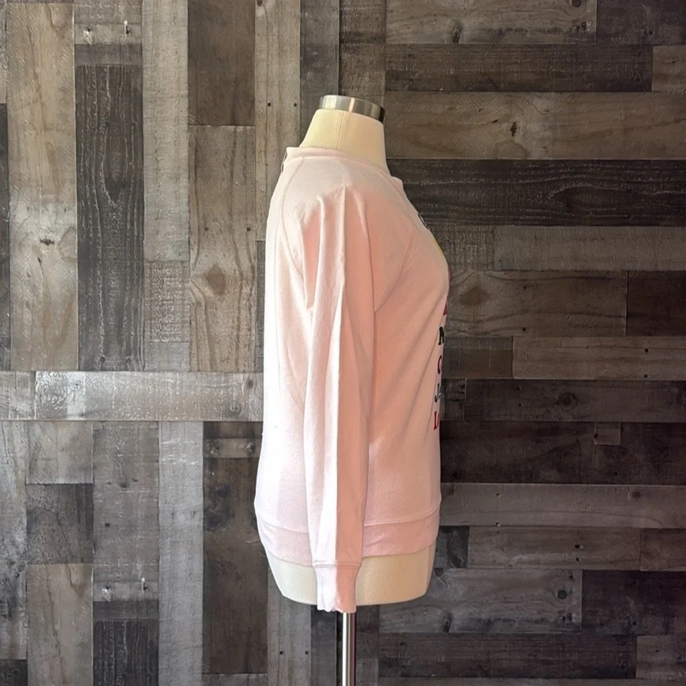 NWT! J.Crew Girls sweatshirt large pastel pink Barbiecore rainbow hyper feminine